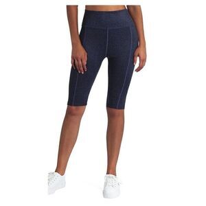 NEW! H Halston STUDIO BLUE leopard print bike shorts HIGH COMPRESSION MEDIUM NWT